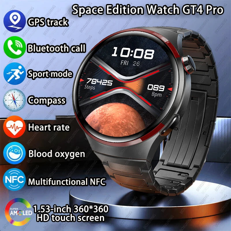 GT4 Pro Smart Watch Men NFC GPS Tracker