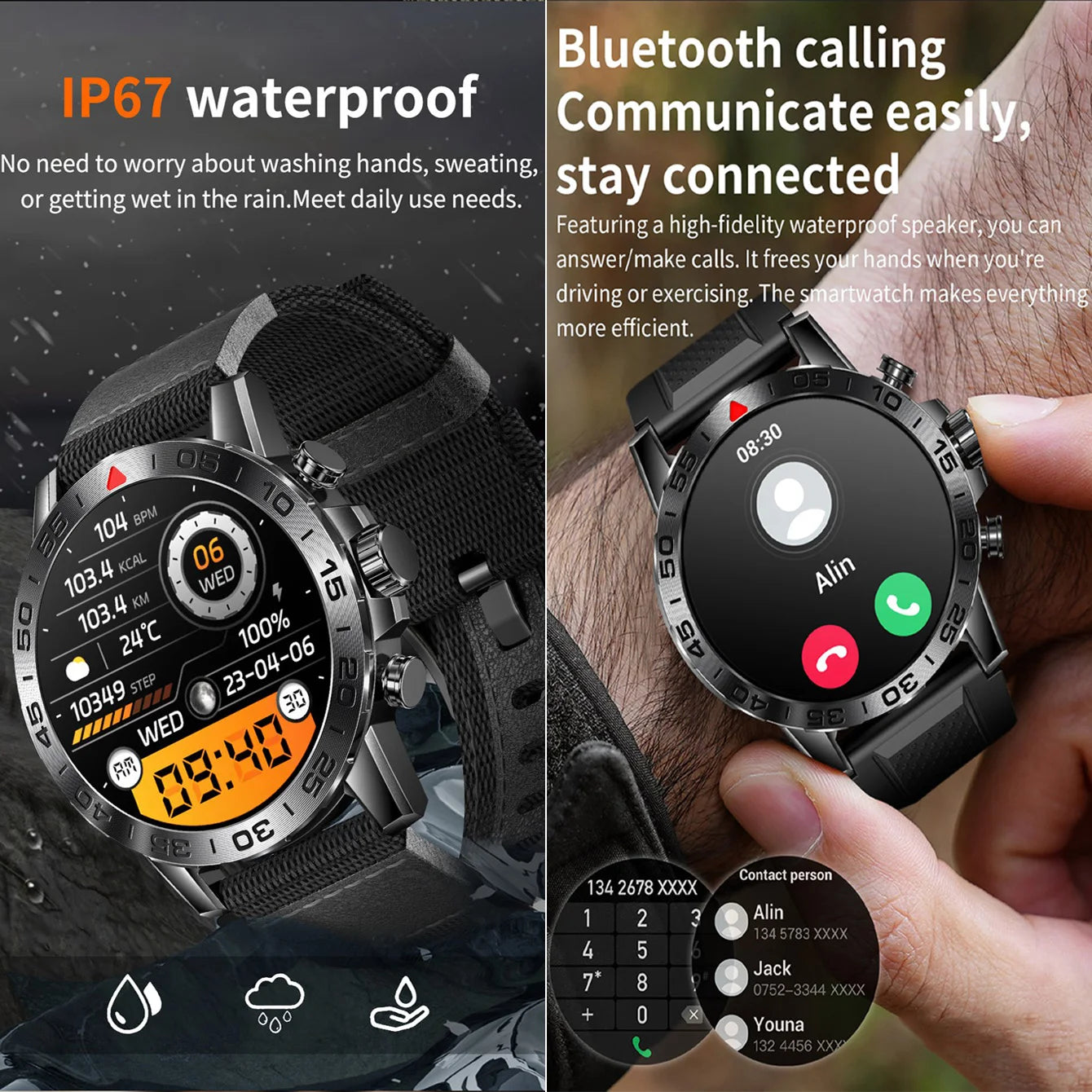 Smartwatch Outdoor Military Health Monitoring Sports Watch