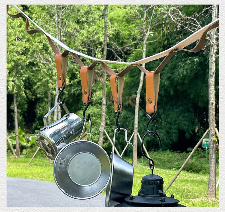 Outdoor Camping Leather Hooks