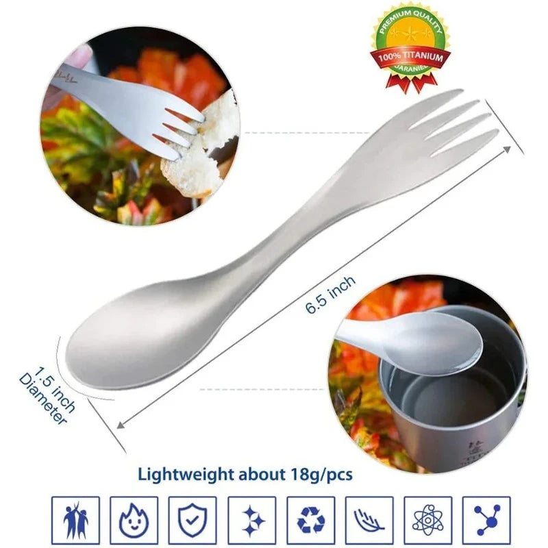 Ultralight EDC Outdoor Pure Titanium Spork